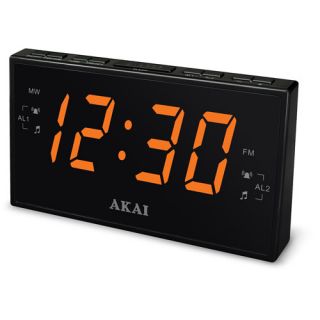 Akai CE1008 AM FM PLL Digital Tuning Alarm Radio Clock with 1.8" LED Display