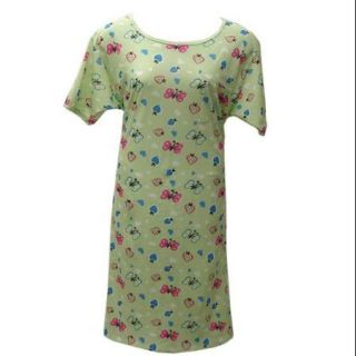Short Sleeve Green Butterfly Print Cotton Nightgown Plus Size 6X