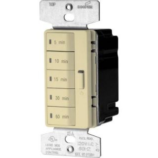 Cooper Wiring Devices 1800 Watt 15 Amp 125 Volt 5 Button Minute Timer with Auto Off   Ivory PT18M V K