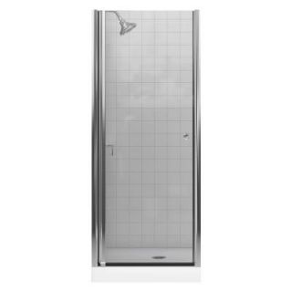 KOHLER Fluence 28 3/4 in. x 65 1/2 in. Semi Framed Pivot Shower Door in Bright Silver with Clear Glass K 702400 L SH