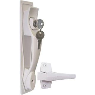 IDEAL Security Deluxe Keyed Latch with Back Plate Painted in White SK940W