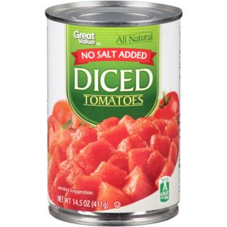 Great Value Diced No Salt Added Tomatoes, 14.5 oz