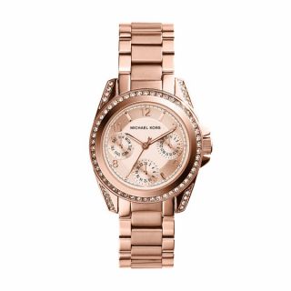 Michael Kors Womens MK5613 Mini Blair Rose Goldplated Watch