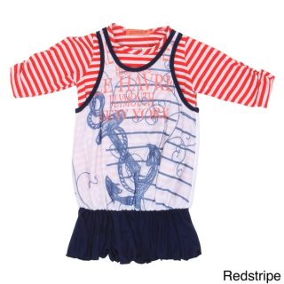 Funkyberry Girls Striped Bubble Bottom Anchor Dress  