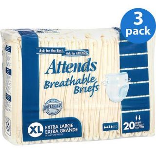 Attends Breathable Extra Large Briefs, 20ct, 3pk