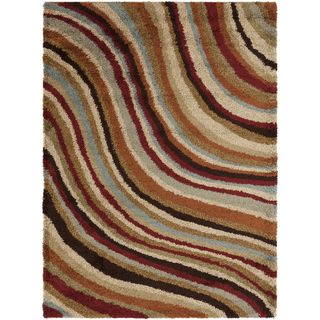 Ragusa Multi Colored Wavy Stripe Shag Rug (53 x 73)  