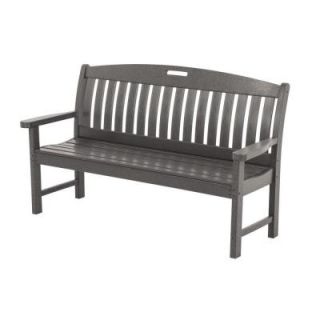 POLYWOOD Nautical 60 in. Slate Grey Patio Bench NB60GY