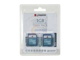 Kingston 2GB (1GB x 2) Secure Digital (SD) Flash Card Model SD/1GB 2P