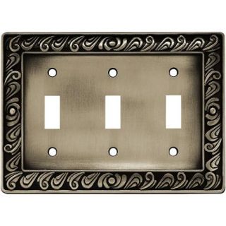 Brainerd Paisley Triple Switch Wall Plate, Available in Multiple Colors