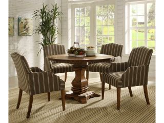 Homelegance Euro Casual 5 Piece Round Pedestal Dining Room Set in Rustic Weathered