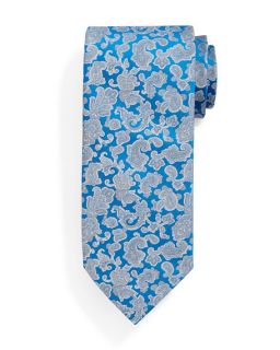 Stefano Ricci Fancy Paisley Print Silk Tie, Blue