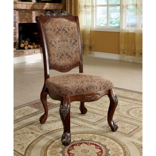 Furniture of America Eiko Antique Cherry Elegant Side Chair (Set of 2)