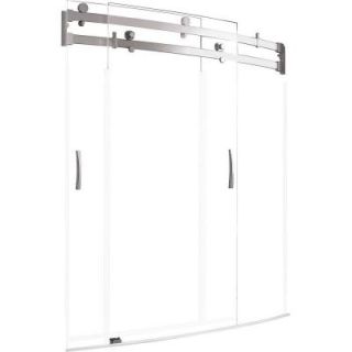 Delta Classic 400 Curve 60 in. x 62 in. Frameless Sliding Tub Door in Stainless B55910 6030 SS