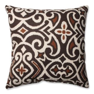 Pillow Perfect Decorative Brown/ Beige Damask Square Toss Pillow