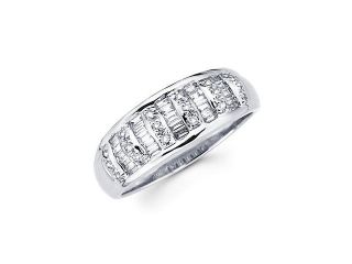 14k White Gold Diamond Channel Set Wedding Dome Ring Band .44 ct (G H Color, SI2 Clarity)