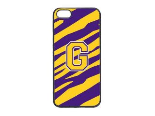 Tiger Stripe   Purple Gold Letter G Monogram Initial Cell Phone Cover IPHONE 5