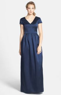 Alfred Sung Cap Sleeve Sateen Twill Gown