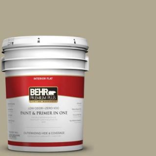 BEHR Premium Plus 5 gal. #BXC 22 Field Khaki Flat Interior Paint 140005