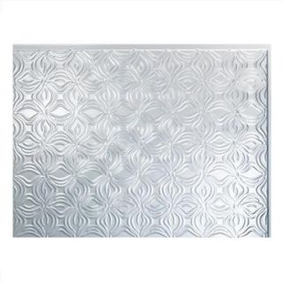 Fasade 24 in. x 18 in. Lotus PVC Decorative Tile Backsplash in Brushed Aluminum B63 08