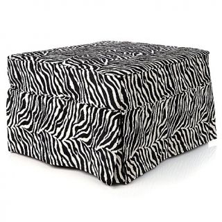 Convertible Ottoman Bed with Single Mattress and Slip Cover   Zebra   7392016