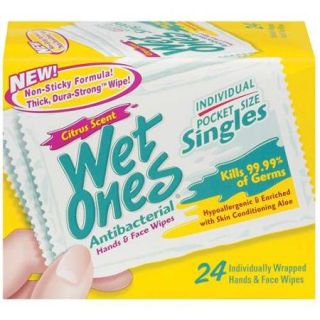 Wet Ones Antibacterial Citrus Scent Singles 24 Ct