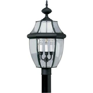Talista 3 Light Black Outdoor Post Light with Clear Beveled Glass Panels CLI FRT1604 03 04