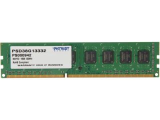Patriot Signature 8GB 240 Pin DDR3 SDRAM DDR3 1333 (PC3 10600) Desktop Memory Model PSD38G13332