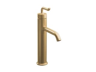 KOHLER K 14404 4 BV Purist Tall Single control Lavatory Faucet With Smile Design Handle Brushed Bronze  Bathroom Faucet