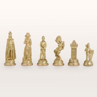 Victorian Brass & Silver Chess Pieces   Chess Pieces