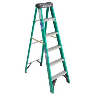 Werner 6 ft. Fiberglass Step Ladder with 225 lb. Load Capacity Type II Duty Rating FS206