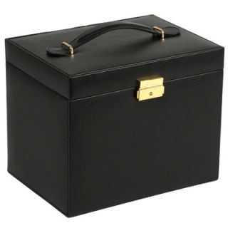 Morelle Large Leather Domed Jewelry Box With Three Takeaway Cases