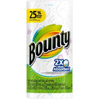 Bounty Paper Towels Single Roll, 50 sheets