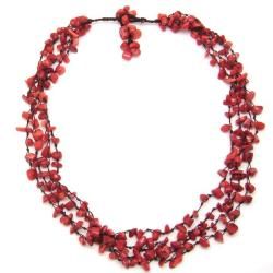 Coral Strand Red Beauty Multistrand Necklace (Thailand)