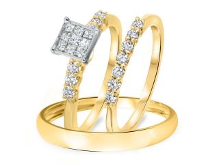 3/4 CT. T.W. Diamond Ladies Engagement Ring, Wedding Band, Men's Wedding Band