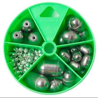 Eagle Claw Steel and Tin Egg Sinkers and Removable Split Shots Dial Pack