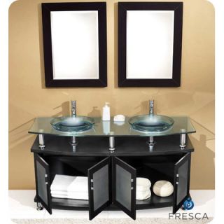 Fresca Classico Contento 60 Modern Double Sink Bathroom Vanity Set
