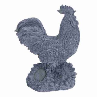 Rich Grey Visually Appealing Ceramic Rooster Sculpture