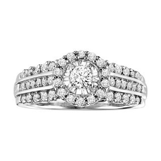 Cambridge Sterling Silver 7/8ct TDW Round Diamond Engagement Ring (I J