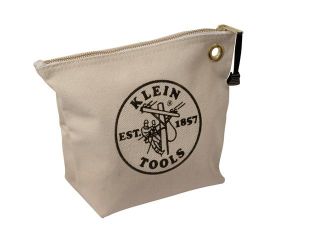 KLEIN TOOLS 5539NAT Zipper Bag, 10x3 1/2x8 In