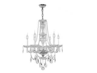 Provence Collection 6 light Chrome Finish and Clear Crystal Chandelier