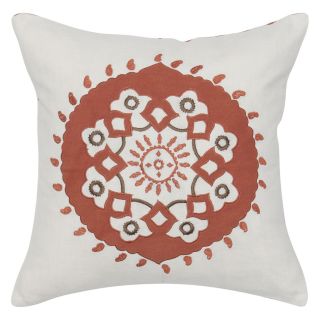 Rizzy Home Embroidered Paprika Sundance Decorative Throw Pillow   Decorative Pillows
