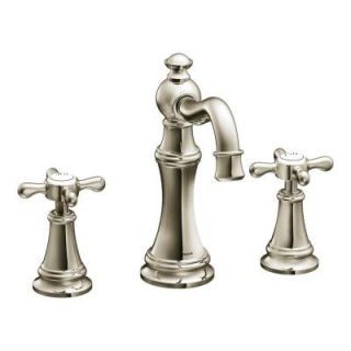 MOEN Weymouth 8 in. Widespread 2 Handle High Arc Bathroom Faucet Trim Kit in Nickel (Valve Sold Separately) TS42114NL