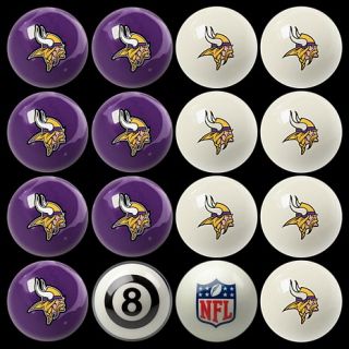 Officially Licensed NFL Team Inspired Regulation Sized Set of 16 Billiard Balls   7598254