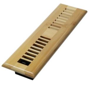 Decor Grates 2 in. x 12 in. Wood Natural Bamboo Louvered Design Floor Register WLBA212 N