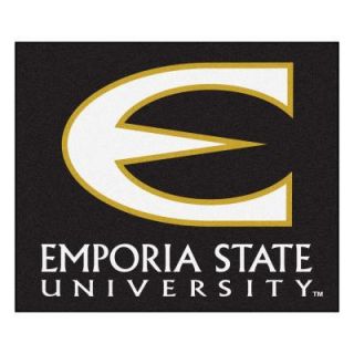 FANMATS NCAA Emporia State University Black 5 ft. x 6 ft. Area Rug 35