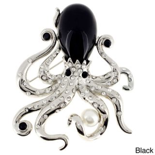 Black Pearl Octopus Pin Brooch