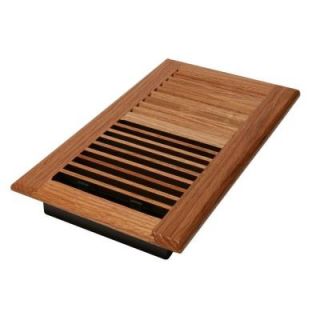 Decor Grates 6 in. x 12 in. Natural Finish Solid Oak Wall Register with Damper Box WL612W N