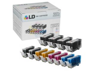 LD © Canon PGI 220 & CLI 221 Compatible Set of 12 Ink Cartridges: 4 Pigment Black PGI220 & 2 CLI221 B/C/M/Y for the PIXMA iP3600, iP4600, iP4700, MP560, MP620, MP620B, MP640, MP640R, MX860, MX870