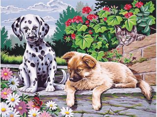 Paint By Number Kit 12"X16" Dogs Watching