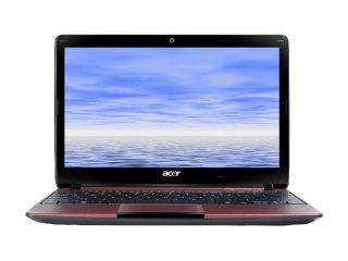 Acer Aspire One AO722 0879 Burgundy Red AMD Dual Core Processor C 60 (1.00 GHz) 11.6" 2GB Memory 320GB HDD Netbook